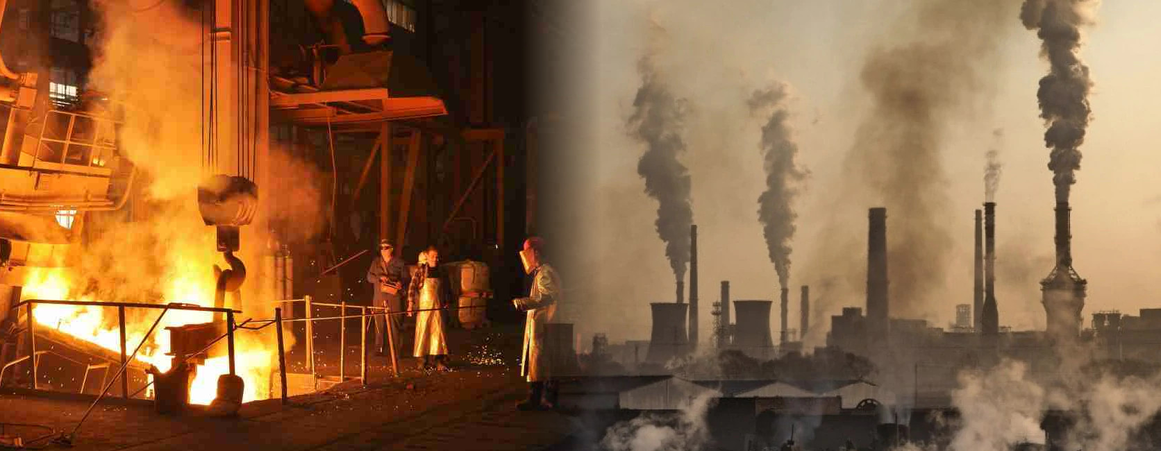 Scenes of the steel industry.