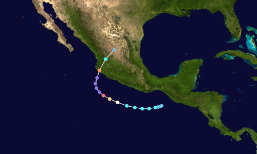 The Path of Hurricane Patricia