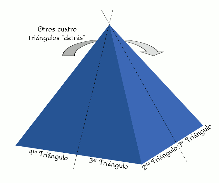 Pirámide con 8 triángulos
