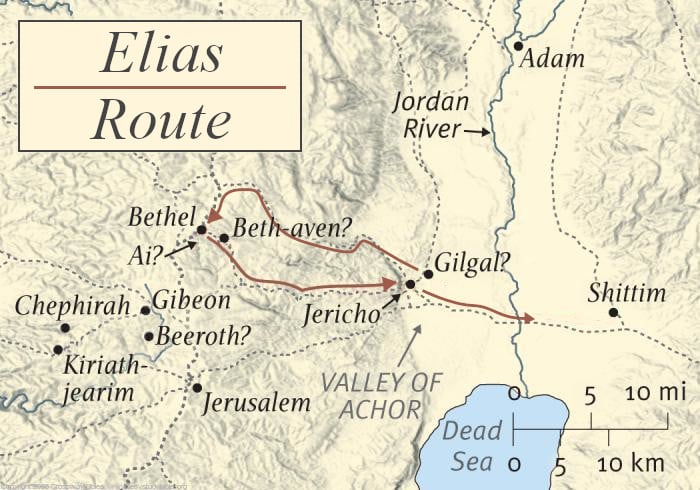 Landkarte der Route Elias