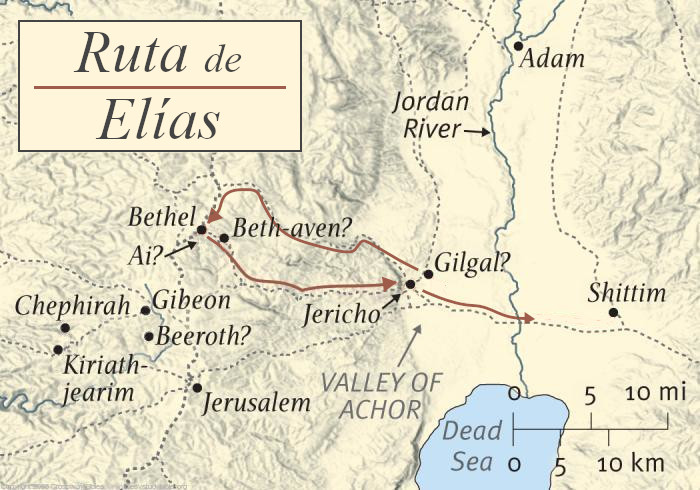 Mapa de la ruta de Elías