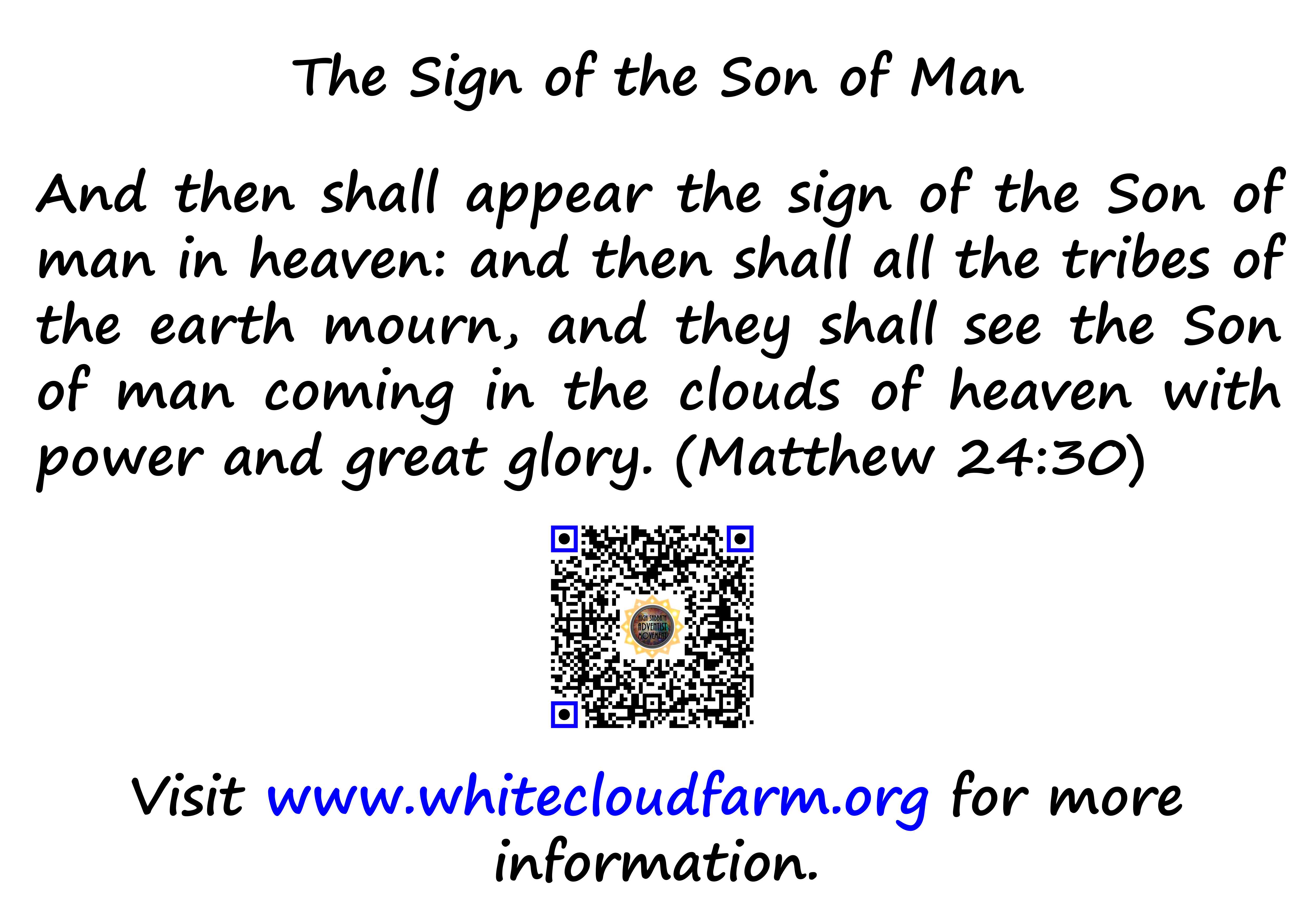 The Sign of the Son of Man Card: Back