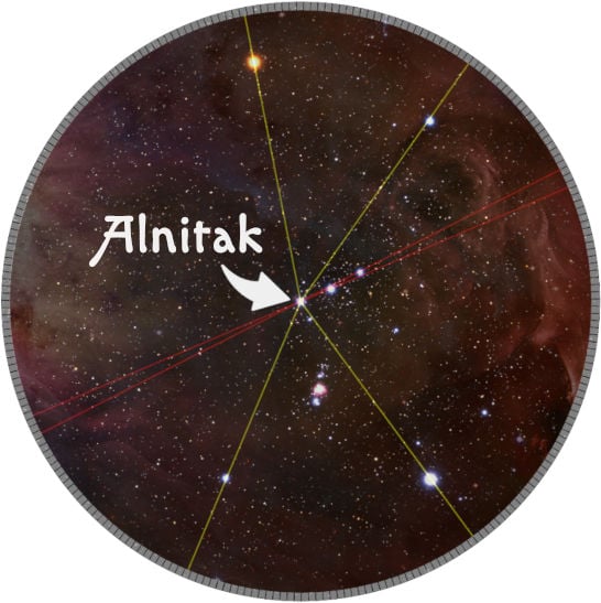 Alnitak, the center of the Orion clock.