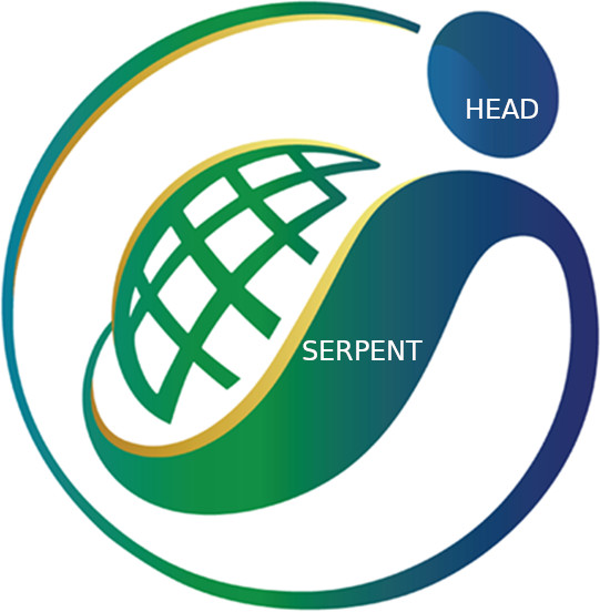 The serpent wrapping around the world, with an emphasized head.