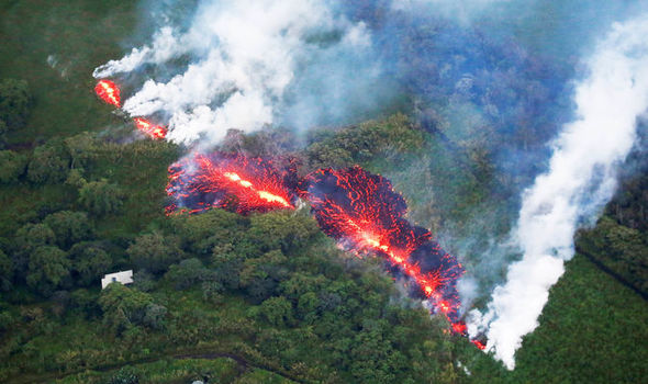 Lava-Spalte in Hawaii