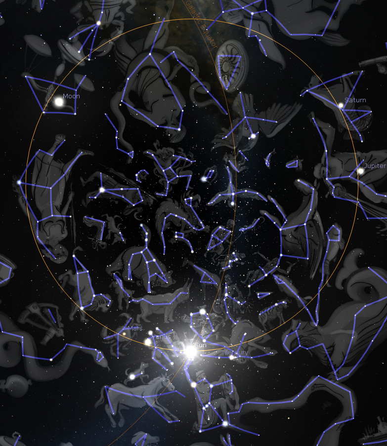 Orion and the circle of the ecliptic