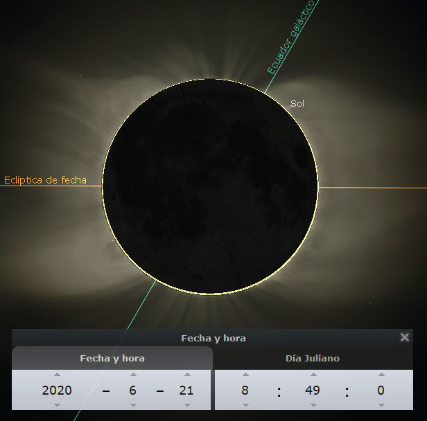 Eclipse parcial de sol en el ecuador galáctico: El reloj de Mazzaroth se sincroniza con el reloj de Orión
