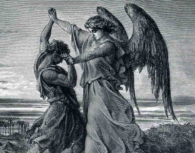 Jacob luchando con el Ángel del Señor.